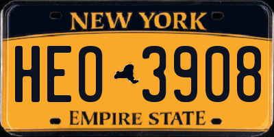 NY license plate HEO3908