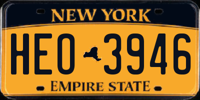 NY license plate HEO3946