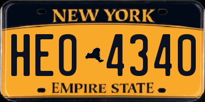 NY license plate HEO4340