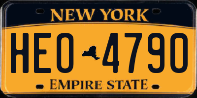 NY license plate HEO4790