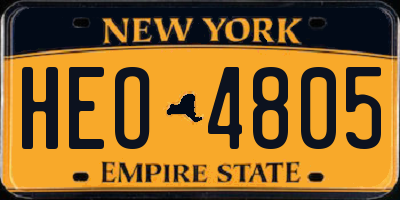 NY license plate HEO4805
