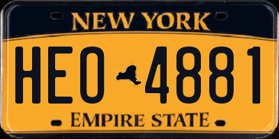 NY license plate HEO4881