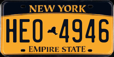 NY license plate HEO4946