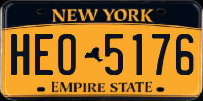 NY license plate HEO5176