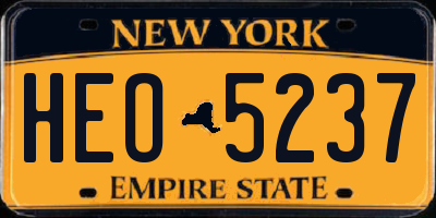 NY license plate HEO5237