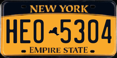 NY license plate HEO5304