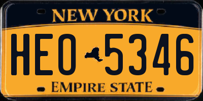 NY license plate HEO5346