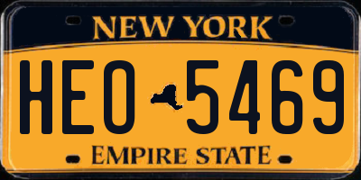 NY license plate HEO5469