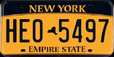 NY license plate HEO5497