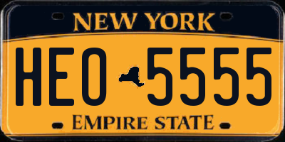 NY license plate HEO5555