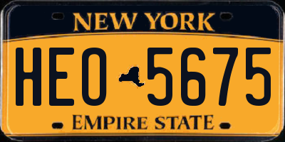 NY license plate HEO5675