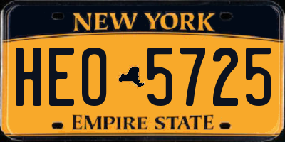 NY license plate HEO5725