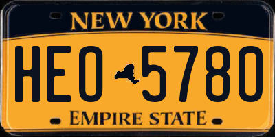 NY license plate HEO5780
