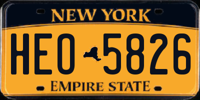 NY license plate HEO5826