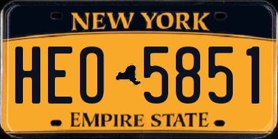NY license plate HEO5851