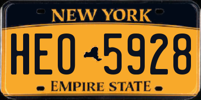 NY license plate HEO5928