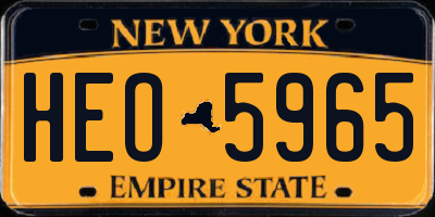 NY license plate HEO5965