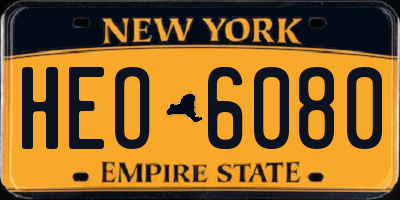 NY license plate HEO6080
