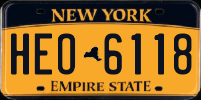 NY license plate HEO6118