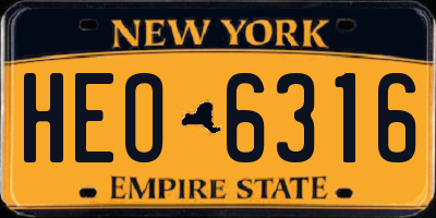 NY license plate HEO6316