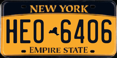 NY license plate HEO6406