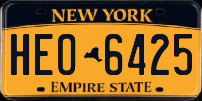 NY license plate HEO6425