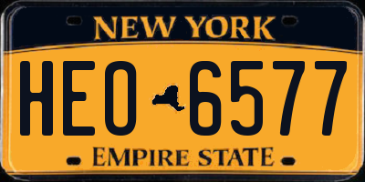 NY license plate HEO6577