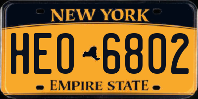 NY license plate HEO6802