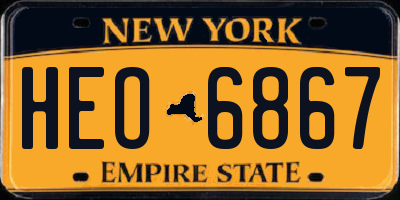 NY license plate HEO6867