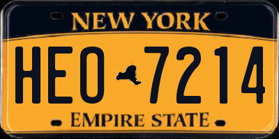 NY license plate HEO7214