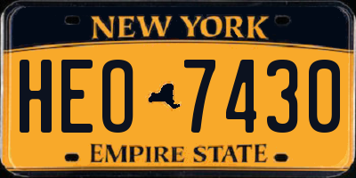 NY license plate HEO7430