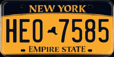 NY license plate HEO7585
