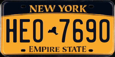 NY license plate HEO7690