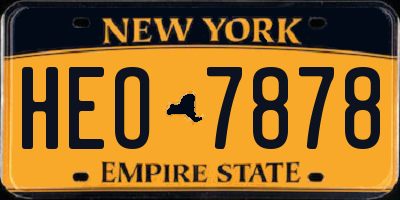 NY license plate HEO7878