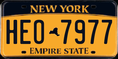 NY license plate HEO7977