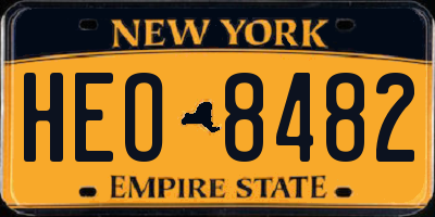 NY license plate HEO8482