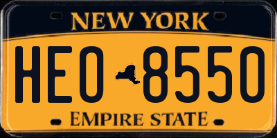 NY license plate HEO8550