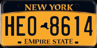 NY license plate HEO8614