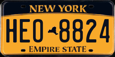 NY license plate HEO8824