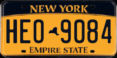 NY license plate HEO9084