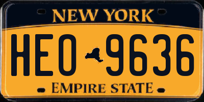 NY license plate HEO9636