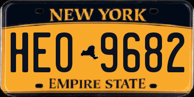 NY license plate HEO9682