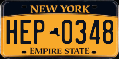 NY license plate HEP0348