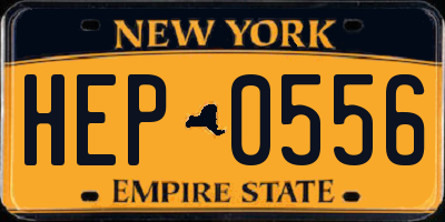 NY license plate HEP0556
