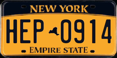 NY license plate HEP0914