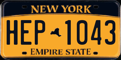 NY license plate HEP1043