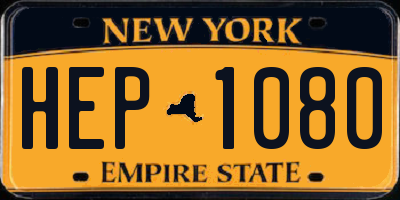 NY license plate HEP1080