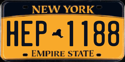 NY license plate HEP1188