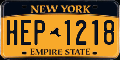 NY license plate HEP1218