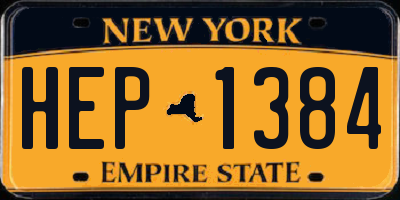 NY license plate HEP1384